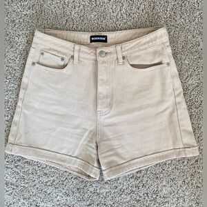 MomoKrom Cuffed High Waist Jean Shorts